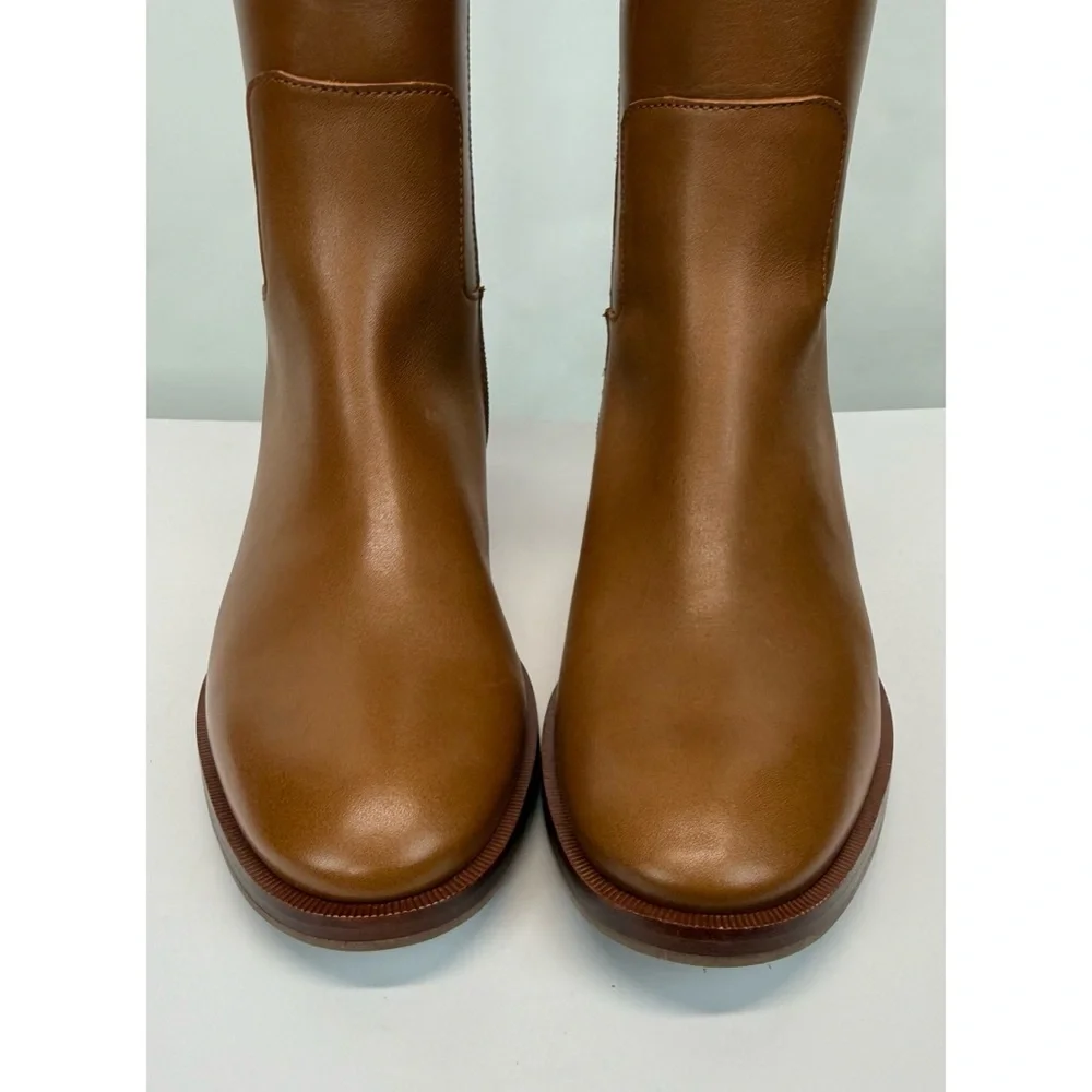 New Tory Burch Everly Strap Riding Boot Sierra Sz 7.5